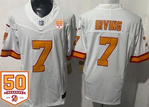 Tampa Bay Buccaneers #7 Bucky Irving Limited White Throwback 50th Seasons FUSE Vapor Jersey