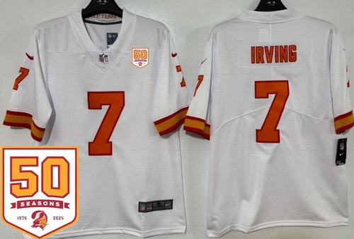Tampa Bay Buccaneers #7 Bucky Irving Limited White Throwback 50th Seasons Vapor Jersey