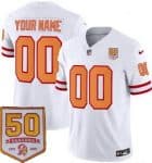 Tampa Bay Buccaneers Customized Limited White Throwback 50th Seasons FUSE Vapor Jersey