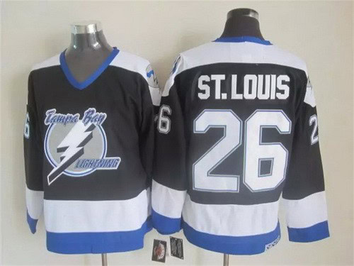 Tampa Bay Lightning #26 Martin St Louis Black Throwback Jersey