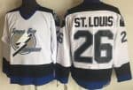 Tampa Bay Lightning #26 Martin St Louis White Throwback Jersey