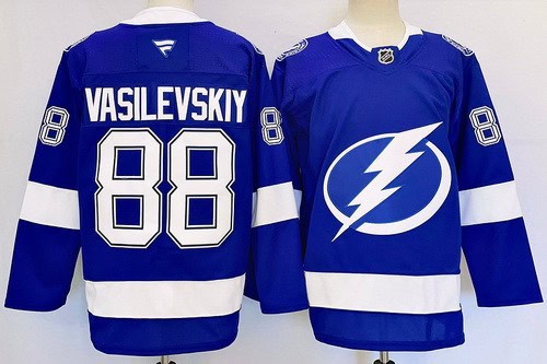 Tampa Bay Lightning #88 Andrei Vasilevskiy Blue Authentic Jersey