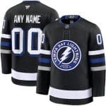 Tampa Bay Lightning Customized Black Fanatics Authentic Jersey
