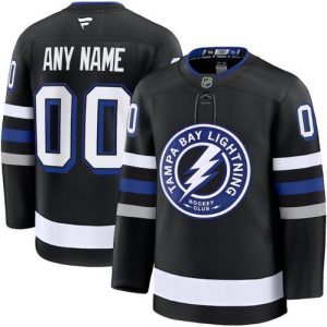 Tampa Bay Lightning Customized Black Fanatics Authentic Jersey