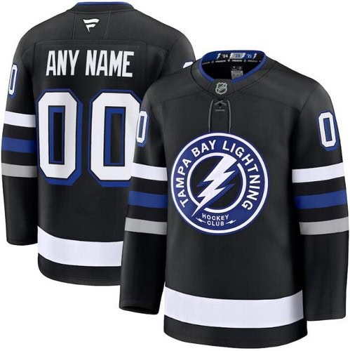 Tampa Bay Lightning Customized Black Fanatics Authentic Jersey