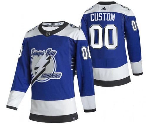 Tampa Bay Lightning Customized Blue 2021 Reverse Retro Authentic Jersey