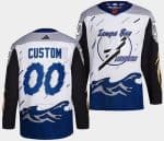 Tampa Bay Lightning Customized White 2022 Reverse Retro Authentic Jersey
