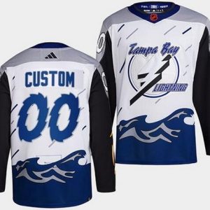 Tampa Bay Lightning Customized White 2022 Reverse Retro Authentic Jersey