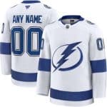 Tampa Bay Lightning Customized White Fanatics Authentic Jersey