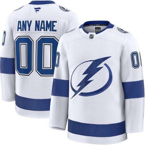 Tampa Bay Lightning Customized White Fanatics Authentic Jersey