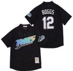 Tampa Bay Rays #12 Wade Boggs Black Throwback Mesh Jersey