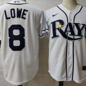 Tampa Bay Rays #8 Brandon Lowe White 2020 Cool Base Jersey