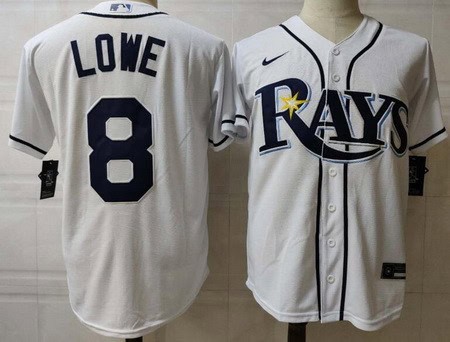 Tampa Bay Rays #8 Brandon Lowe White 2020 Cool Base Jersey