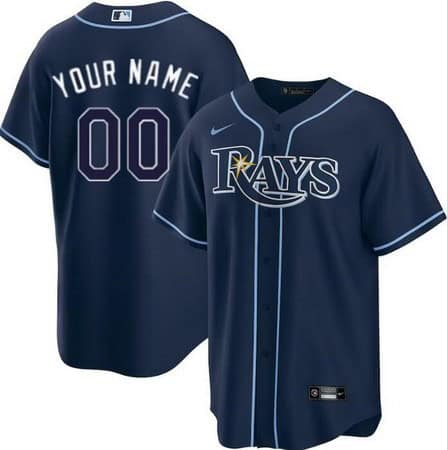 Tampa Bay Rays Customized Navy Alternate Cool Base Jersey