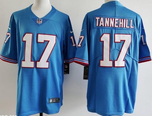Tennessee Titans #17 Ryan Tannehill imited Light Blue Throwback Vapor Jersey