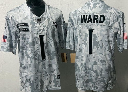 Tennessee Titans #1 Cameron Ward Limited Arctic Camo 2024 Salute to Service Jersey
