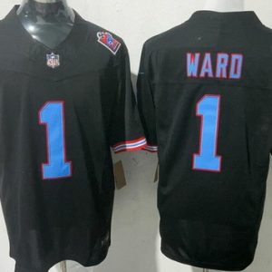 Tennessee Titans #1 Cameron Ward Limited Black Throwback FUSE Vapor Jersey