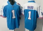 Tennessee Titans #1 Cameron Ward Limited Light Blue Thanksgiving FUSE Vapor Jersey