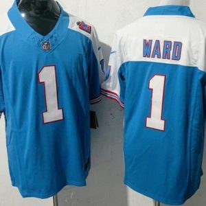 Tennessee Titans #1 Cameron Ward Limited Light Blue Thanksgiving FUSE Vapor Jersey