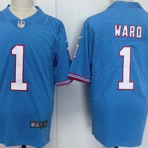 Tennessee Titans #1 Cameron Ward Limited Light Blue Throwback Vapor Jersey