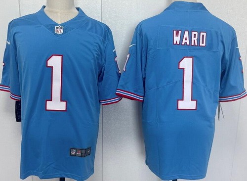 Tennessee Titans #1 Cameron Ward Limited Light Blue Throwback Vapor Jersey