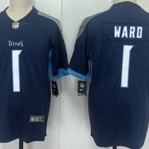 Tennessee Titans #1 Cameron Ward Limited Navy Vapor Jersey