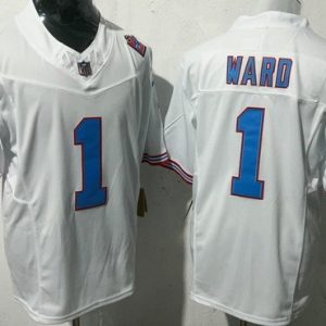 Tennessee Titans #1 Cameron Ward Limited White Throwback FUSE Vapor Jersey
