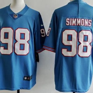 Tennessee Titans #98 Jeffery Simmons imited Light Blue Throwback Vapor Jersey