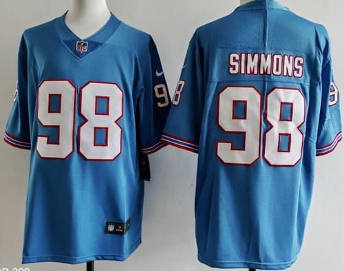 Tennessee Titans #98 Jeffery Simmons imited Light Blue Throwback Vapor Jersey