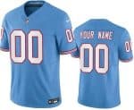 Tennessee Titans Customized Limited Light Blue Throwback FUSE Vapor Jersey