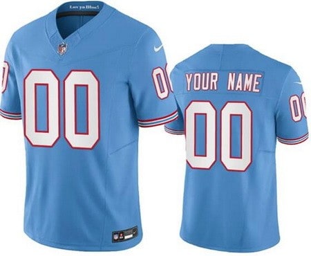 Tennessee Titans Customized Limited Light Blue Throwback FUSE Vapor Jersey