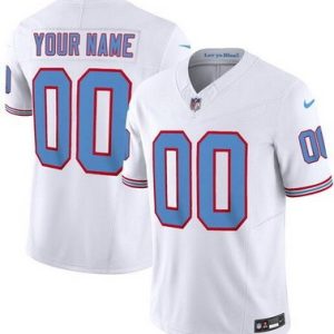 Tennessee Titans Customized Limited White Throwback FUSE Vapor Jersey