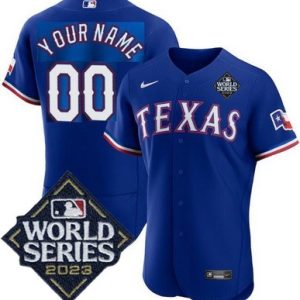 Texas Rangers Customized Blue 2023 World Series Authentic Jersey
