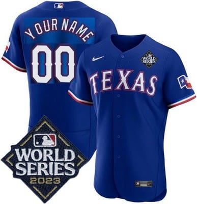 Texas Rangers Customized Blue 2023 World Series Authentic Jersey