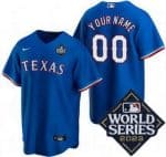 Texas Rangers Customized Blue 2023 World Series Cool Base Jersey