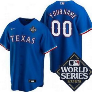 Texas Rangers Customized Blue 2023 World Series Cool Base Jersey
