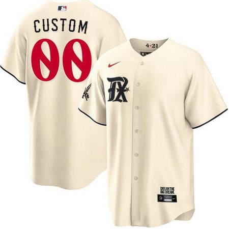 Texas Rangers Customized Cream 2023 City Cool Base Jersey