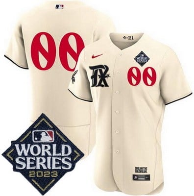 Texas Rangers Customized Cream City 2023 World Series Authentic Jersey
