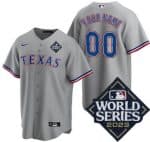 Texas Rangers Customized Gray 2023 World Series Cool Base Jersey