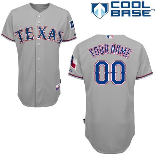 Texas Rangers Customized Gray Cool Base Jersey