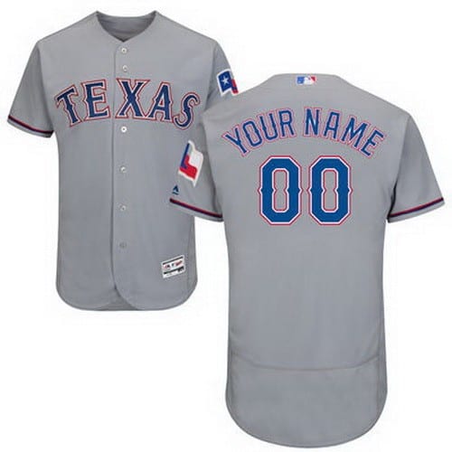 Texas Rangers Customized Gray FlexBase Jersey