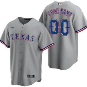 Texas Rangers Customized Gray Nike Cool Base Jersey