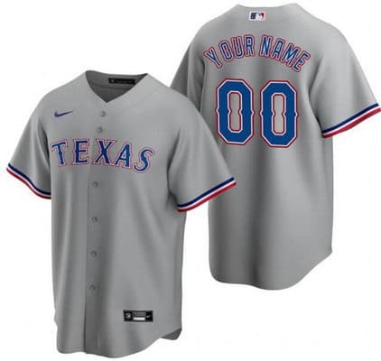 Texas Rangers Customized Gray Nike Cool Base Jersey