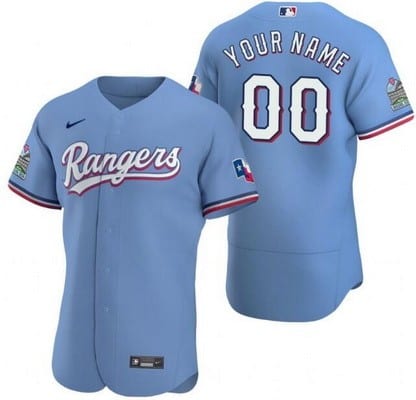 Texas Rangers Customized Light Blue 2020 Inaugural Season Authentic Jersey