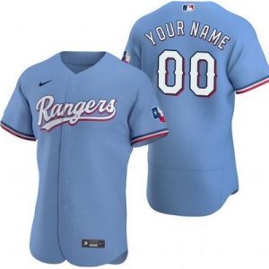 Texas Rangers Customized Light Blue Authentic Jersey