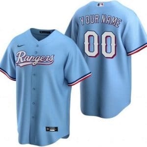 Texas Rangers Customized Light Blue Cool Base Jersey