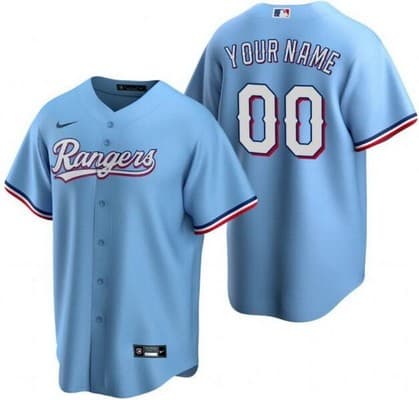 Texas Rangers Customized Light Blue Cool Base Jersey