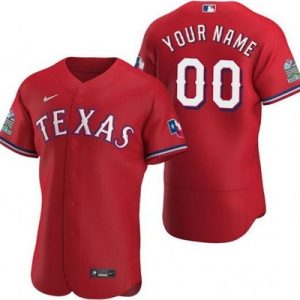Texas Rangers Customized Red 2020 Inaugural Season Authentic Jersey