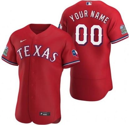 Texas Rangers Customized Red 2020 Inaugural Season Authentic Jersey