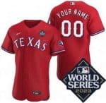 Texas Rangers Customized Red 2023 World Series Authentic Jersey